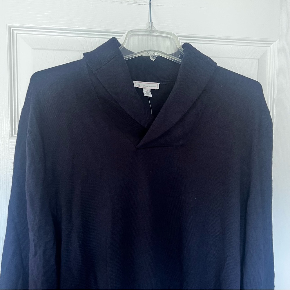 Gap Extra Fine Merino Wool Pullover Sweater Men’s XL‎ Navy Blue NWT